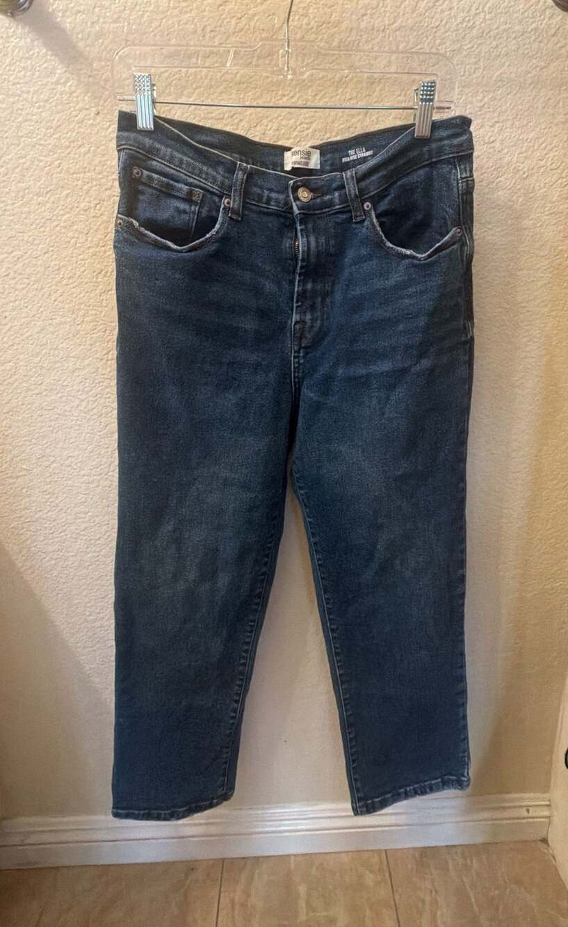 Kensie Jeans The Ella High Rise Straight Size 10/30 Dark Wash Denim